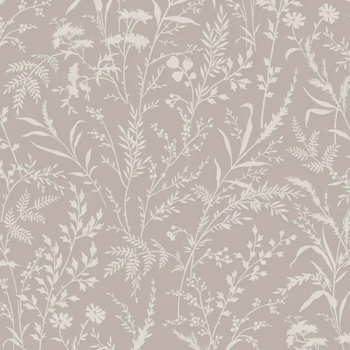 Papel pintado escandinavo flores y hojas de prado en marrón - Borastapeter Borosan Hem 38738