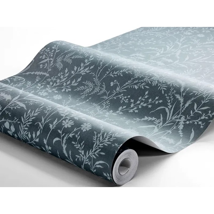 Borastapeter|Papel pintado escandinavo flores y hojas de prado en azul|Escandinavo