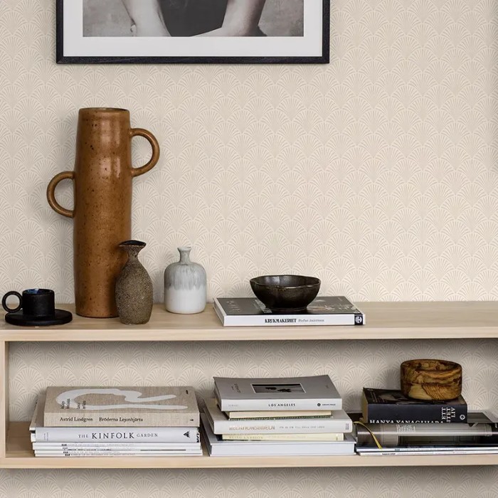 Borastapeter|Tapete Art Déco dekorative Muscheln beige Stil|Art Deco