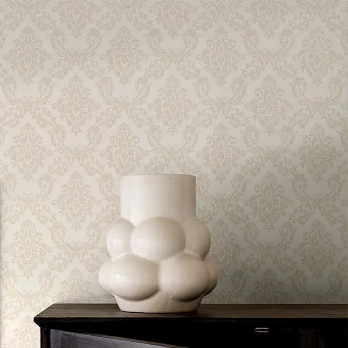 Borastapeter|Papel pintado damasco medallones elegantes en beige|Damasco