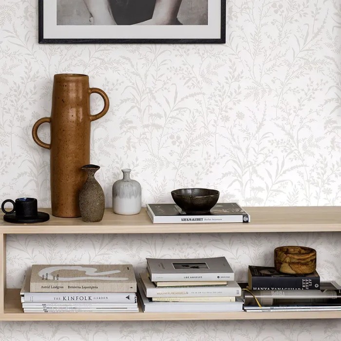 Borastapeter|Papier peint scandinave fleurs sauvages blanc|Scandinave