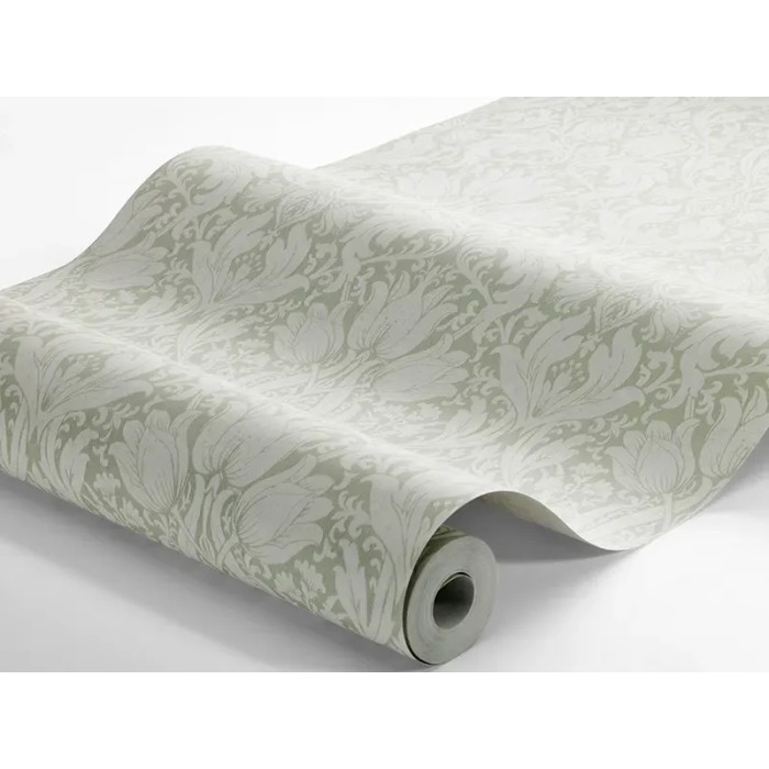 Borastapeter|Wallpaper ornamental floral tulips and lilies in green and beige|Wallpaper