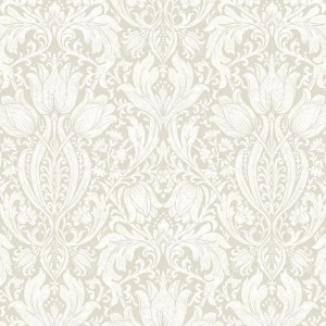 Grandeco|Papier peint floral tropical tons beige|Papier Peint