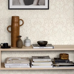 Grandeco|Papier peint floral tropical tons beige|Papier Peint 2