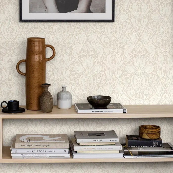 Borastapeter|Tapete ornamental floral Tulpen Lilien beige Stil|Tapeten