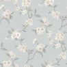 Borastapeter|Wallpaper romantic style cherry blossom watercolor in blue and beige|Romantic