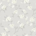 Borastapeter|Tapete romantisch Kirschblüten Aquarell grau beige Stil|Romantisch