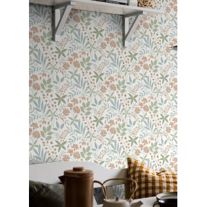 Grandeco|Romantic extra-large flowers taupe and pink wallpaper|Floral 2