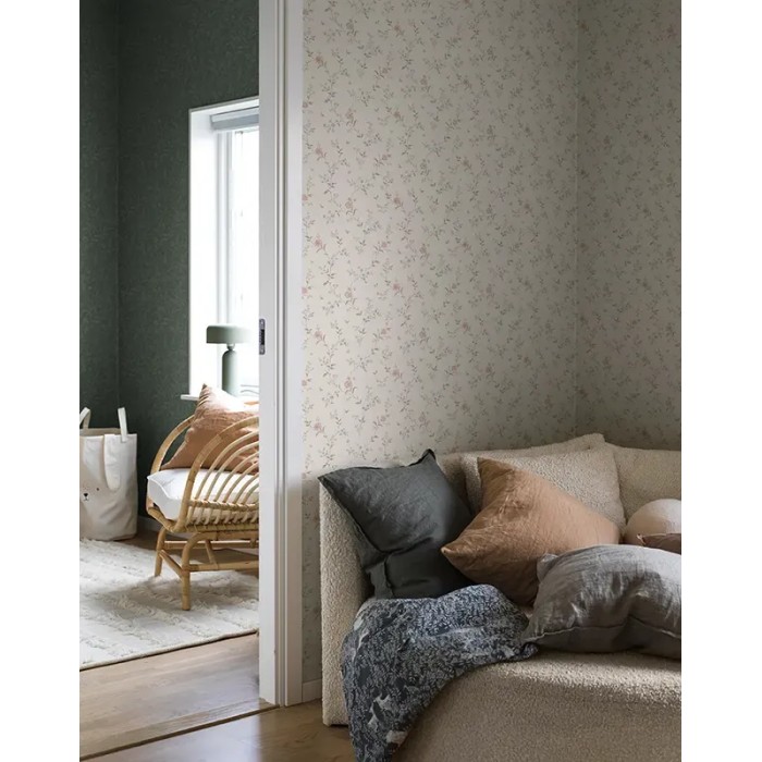 Papel pintado romántico diseño floral años en beige y multicolor - Borastapeter Borosan Hem 38754