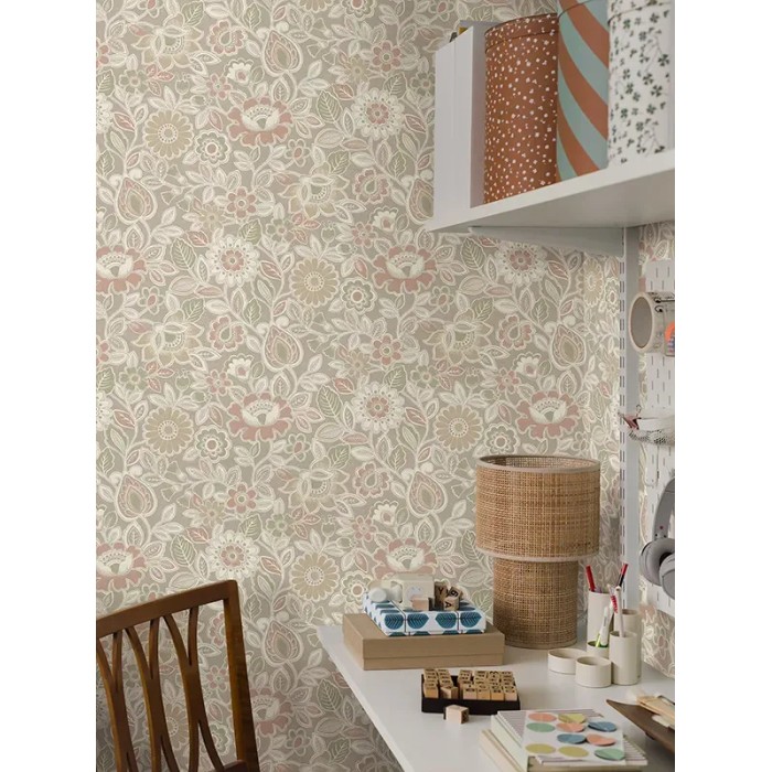 Borastapeter|Papier peint rétro fleurs nostalgiques multicolore|Jeunesse