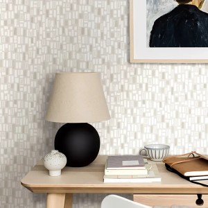 Caselio|Geometric wallpaper with artistic design in petrol blue|Geometric 2