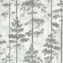 Borastapeter|Wallpaper contemporary Scandinavian fir trees in white and black|Scandinavian
