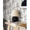 Borastapeter|Wallpaper contemporary Scandinavian fir trees in white and black|Scandinavian