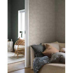 Casadeco|Japandi wallpaper with green natural fiber, oriental style|Wallpaper 2