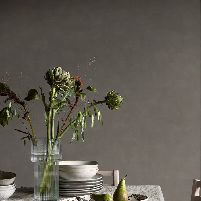 Papel pintado efecto brochado contemporáneo en gris grafito - Borastapeter Chalk 5053