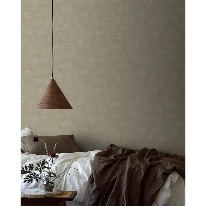 Papel pintado liso efecto tiza rústico en verde oliva apagado - Borastapeter Chalk 5072