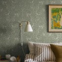 Borastapeter|Wallpaper Scandinavian forest fauna nature in sage green and beige|Wallpaper