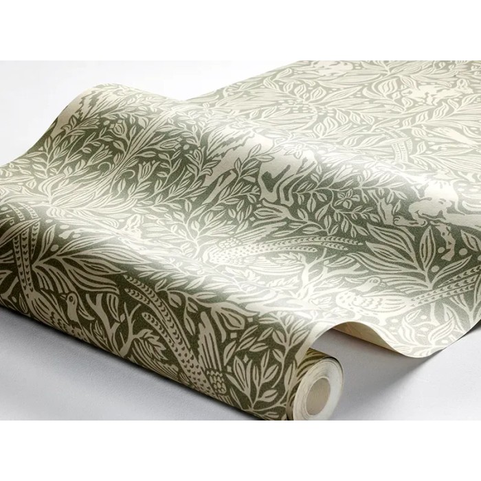 Borastapeter|Papier peint nature faune forêt scandinave vert sauge beige|Papier Peint