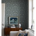 Borastapeter|Papier peint nature faune forêt scandinave bleu pétrole beige|Papier Peint