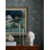 Borastapeter|Wallpaper Scandinavian forest fauna nature in petrol blue and beige|Wallpaper