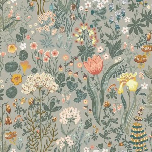 Caselio|Pictorial wallpaper with blue forest|Floral