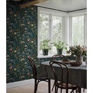 Caselio|Papel pintado floral hojas de palma con relieve|Salón 2