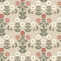 Borastapeter|Papier peint floral classique anémones rouge beige|Scandinave