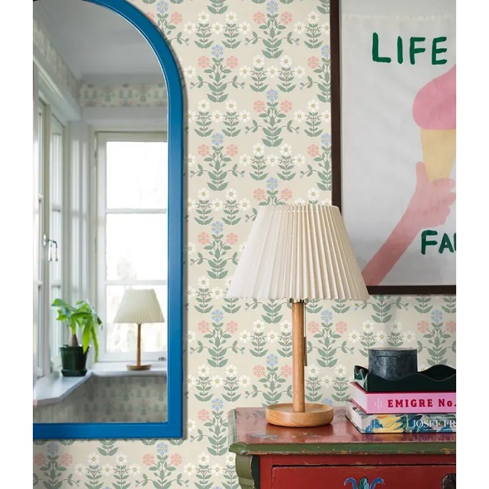 Borastapeter|Wallpaper classic floral anemones in pink blue and white|Youth Style