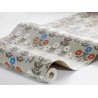 Borastapeter|Papel pintado floral folclórico castaño en azul y beige|Juvenil