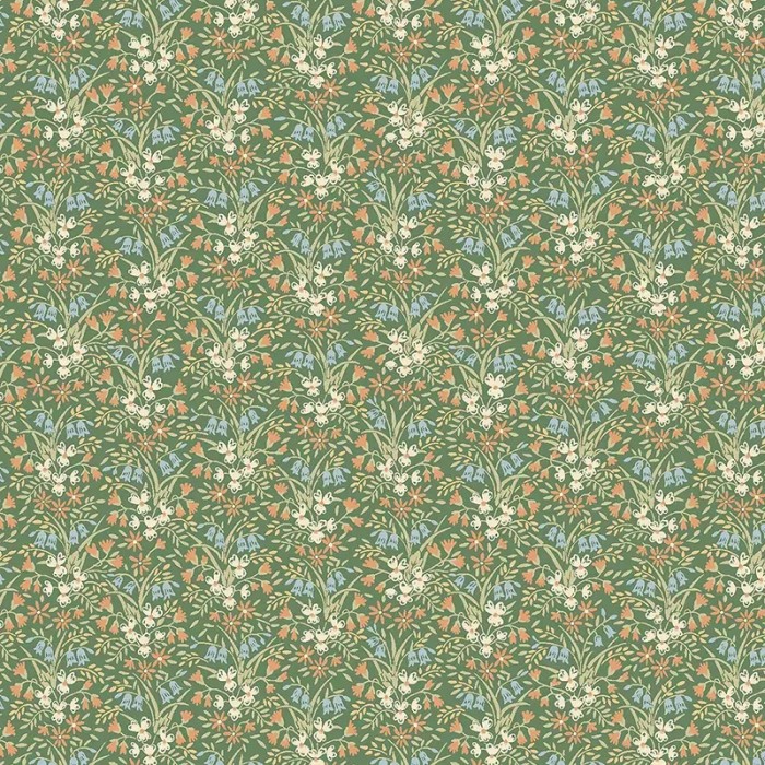 Borastapeter|Papel pintado floral vintage estilo petite en verde azul y rojo|Papel Pintado