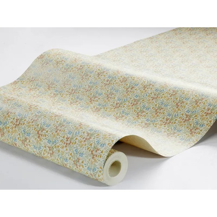 Papel pintado floral vintage estilo petite en azul y rojo - Borastapeter New Heritage 4815