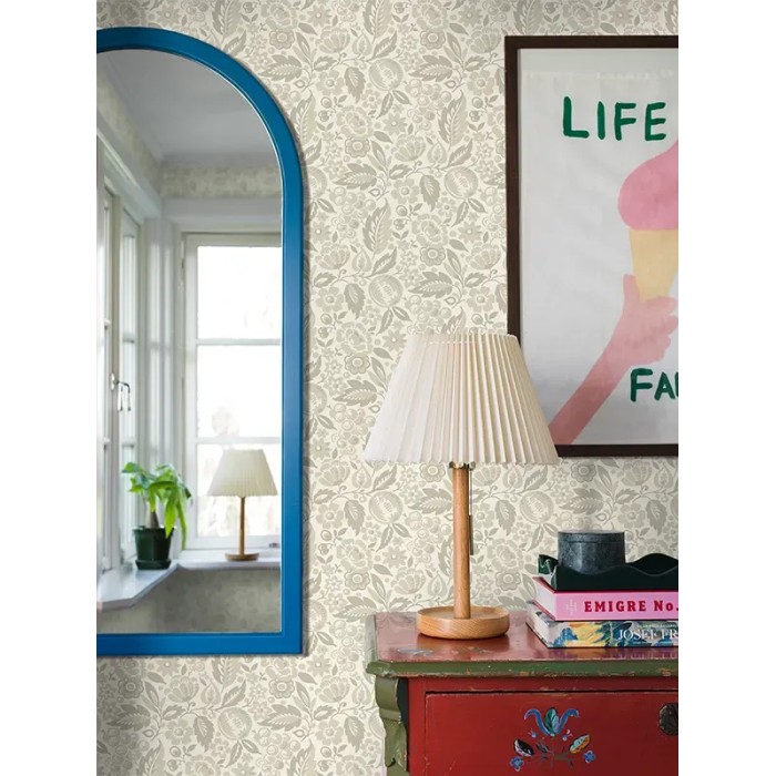 Borastapeter|Tapete folkloristisch floral dicht beige grün|Tapeten