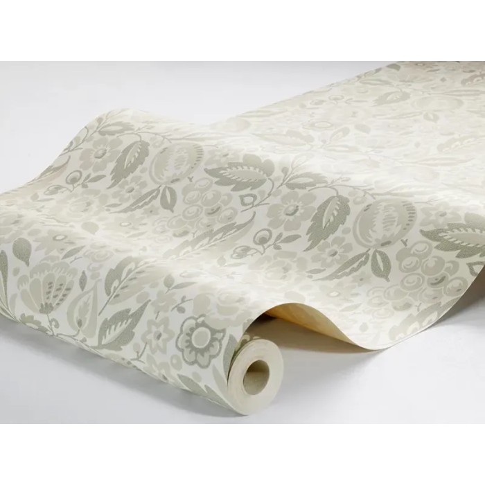 Borastapeter|Papier peint floral folklorique dense beige vert|Papier Peint