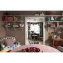 Borastapeter|Wallpaper folkloric trellis floral in terracotta red and beige|Geometric