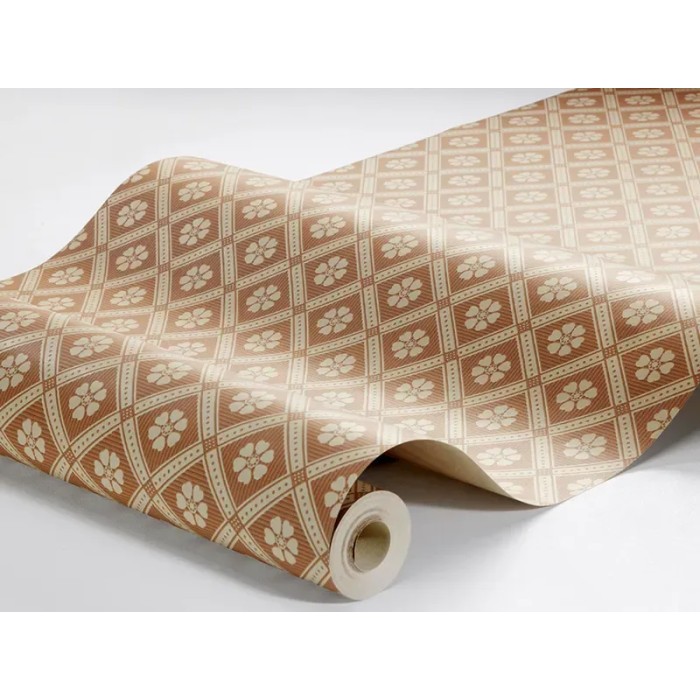 Borastapeter|Tapete folkloristisch floral Gitter terrakotta rot beige|Geometrisch