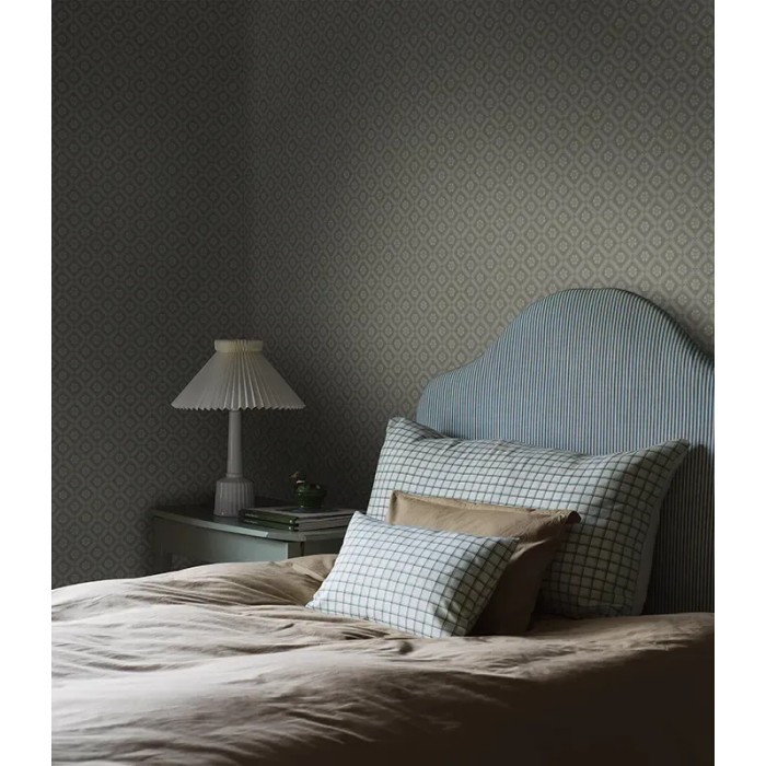 Borastapeter|Papier peint floral treillis rustique vert sauge beige|Minimaliste