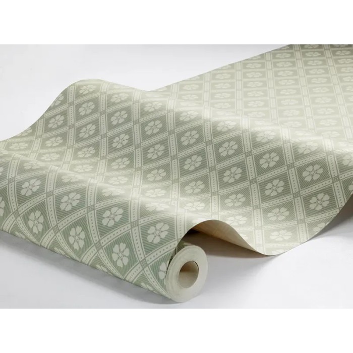Borastapeter|Papier peint floral treillis rustique vert sauge beige|Minimaliste