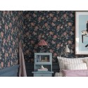 Borastapeter|Papel pintado floral cretoniano romántico azul oscuro multicolor|Romántico