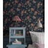 Borastapeter|Papier peint floral cretonne romantique bleu foncé multicolore|Romantique
