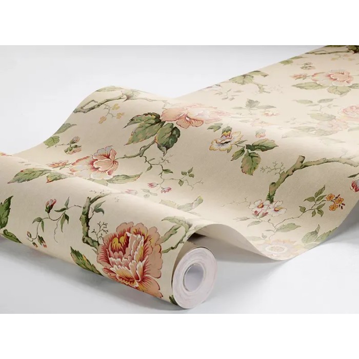 Borastapeter|Papier peint floral cretonne romantique rose beige|Romantique