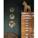 Borastapeter|Papier peint feuillage dense arts and crafts bleu sarcelle beige|Papier Peint