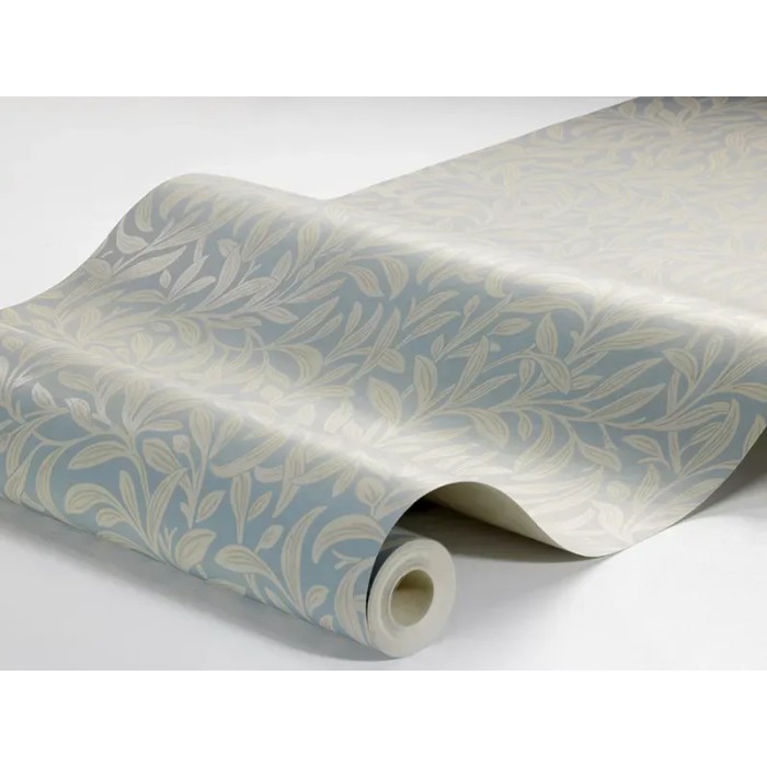 Borastapeter|Papier peint feuillage dense arts and crafts bleu pastel beige|Papier Peint