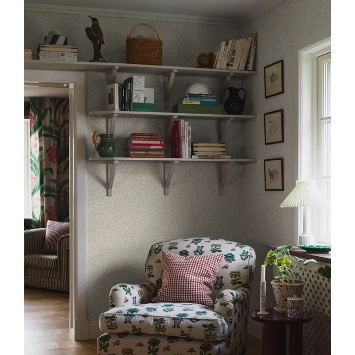 Borastapeter|Tapete Arts and Crafts Blätter dicht beige creme|Tapeten