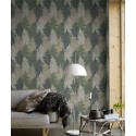 Borastapeter|Wallpaper elegant leafy floral in blue green and beige|Scandinavian