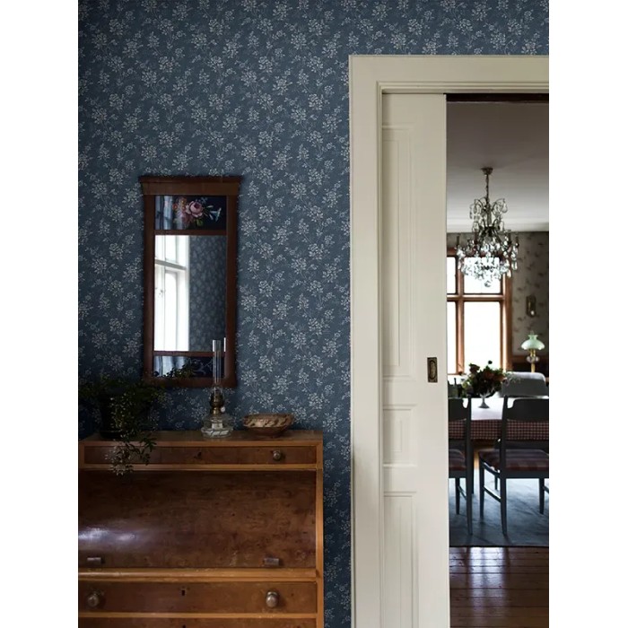 Borastapeter|Papier peint floral vintage délicat bleu beige|Papier Peint