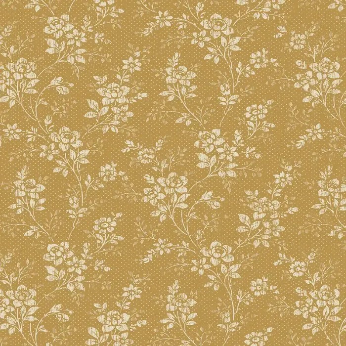 Borastapeter|Papel pintado floral vintage elegante amarillo y blanco|Papel Pintado