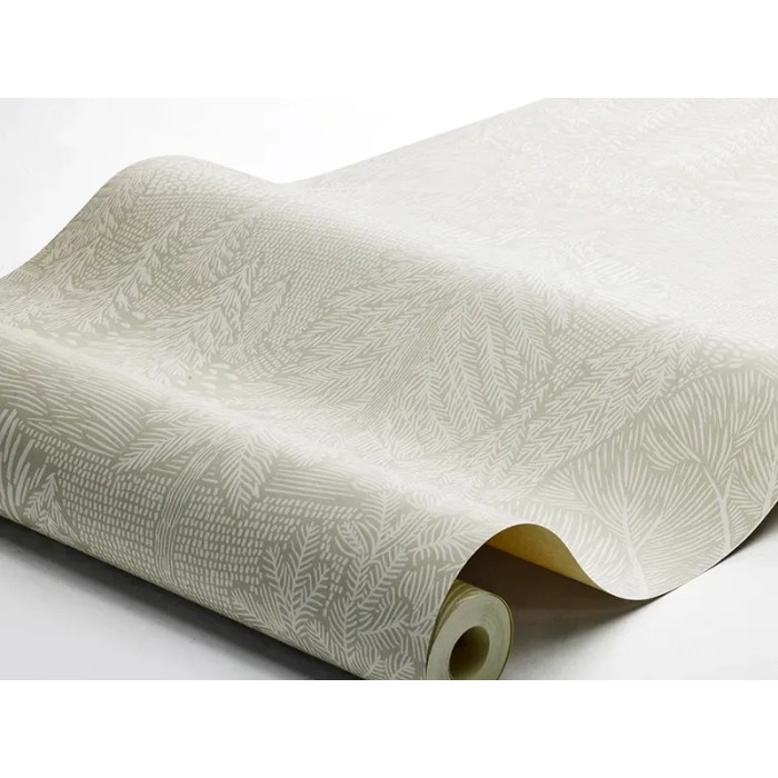 Papel pintado bosque escandinavo abetos beige y blanco - Borastapeter Woodland 4703