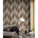 Borastapeter|Papier peint fougères feuillues automnales brun beige|Scandinave