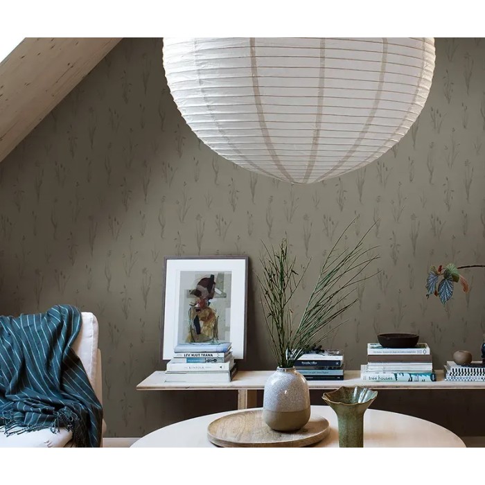 Borastapeter|Wallpaper simple Nordic meadow in grey blue|Wallpaper