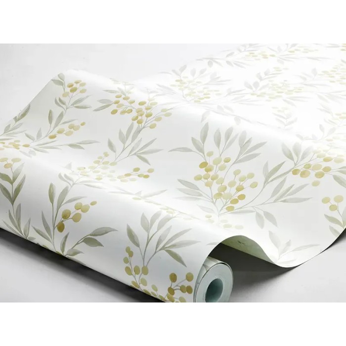 Borastapeter|Wallpaper Nordic watercolor berries in grey and ochre|Wallpaper